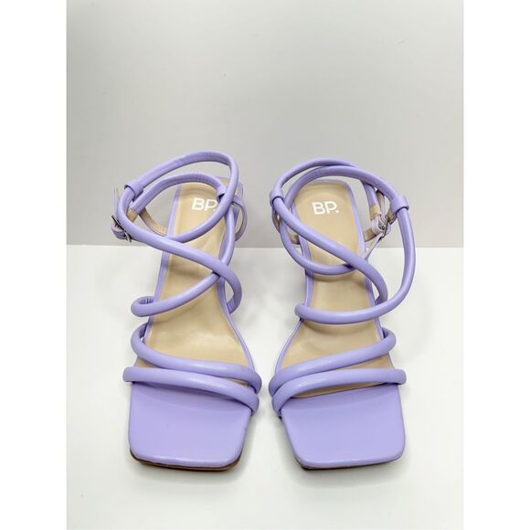 BP Sandals Size 5.5 Lilac Wraparound Square Toe High Heels - Picture 3 of 11